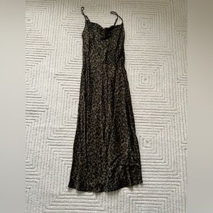 Zara Leopard Print Midi Slip Dress